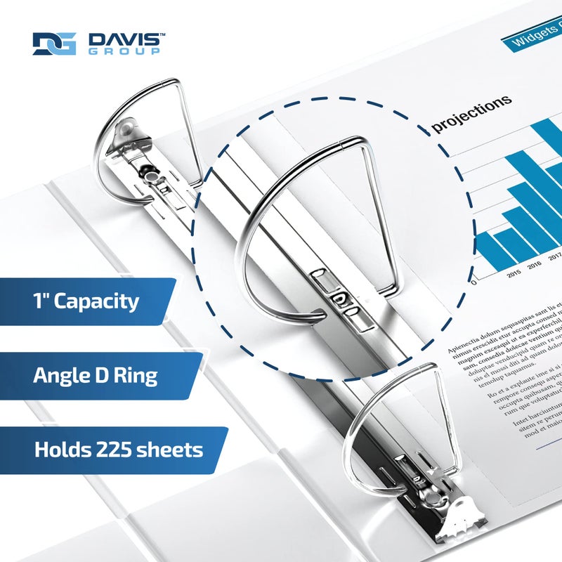 Davis Group Premium Economy 6-Pack 3-Ring Binders for School or Office, D-Ring Binders, 1 Inch, Turquoise - Image 2
